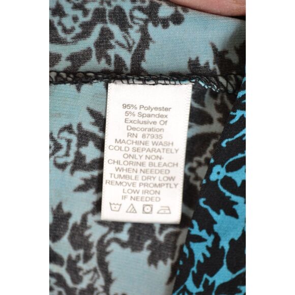 Susan Graver Women's Large Brown Animal Print Liquid Knit 3/4 Sleeve Blouse - Picture 5 of 11